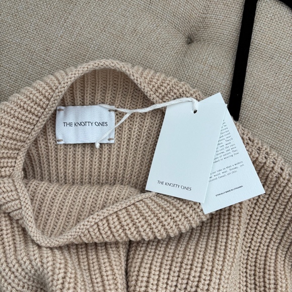 NWT The Knotty Ones Laumes Beige Merino Wool Sweater - Size Medium - Picture 2 of 6